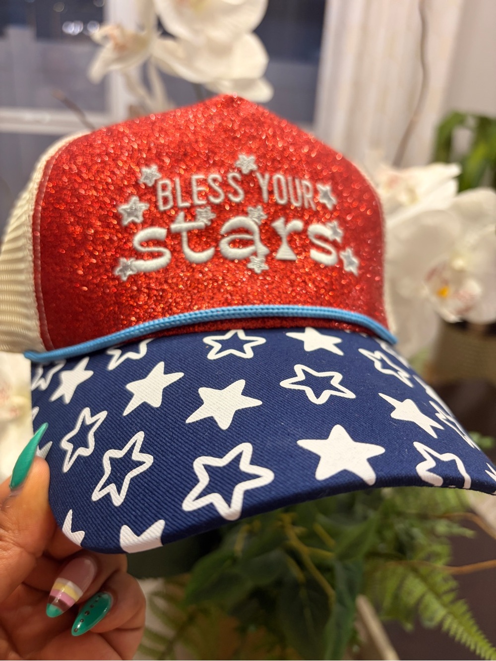 Bless Your Stars Glitter Trucker Hat
